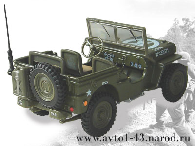 Армейский Jeep Willys CJ-2A Cararama - вид сзади