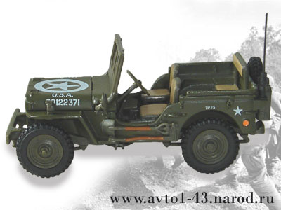Армейский Jeep Willys CJ-2A Cararama - вид сбоку